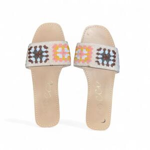 Ccocci Reef Women's Tan Crochet Coastal Sandals SZ 10